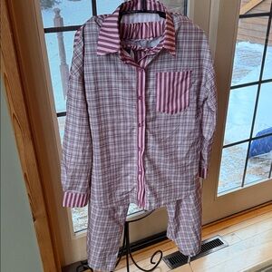 Plaid I Love Lucy Unisex Sz M 2 pc Pajama Set NWOT Costume
